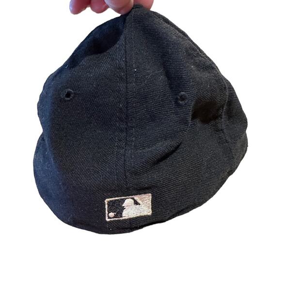 Vintage Chicago White Sox Black Wool New Era Pro Model Hat Size 7 Made in USA - Picture 2 of 5